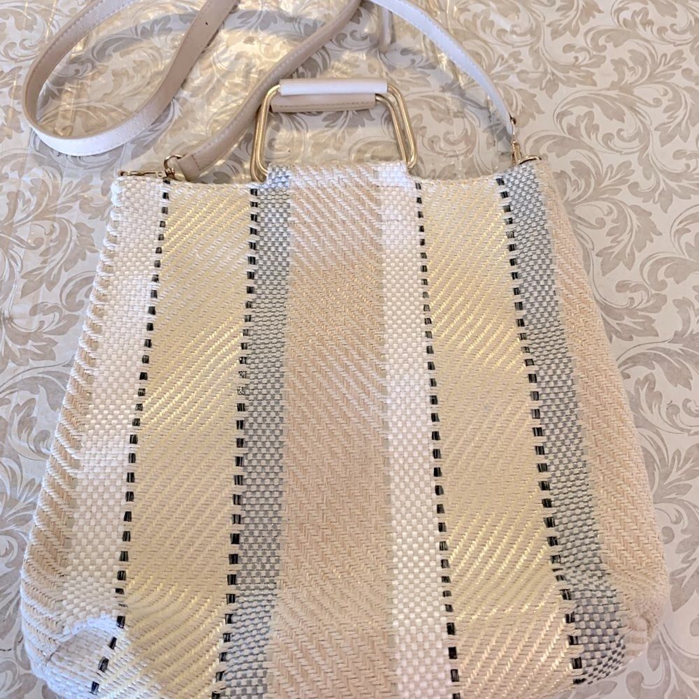 Crossbody Handbag or Tote Multicolor & Metal Handle Removable Strap Gorgeous